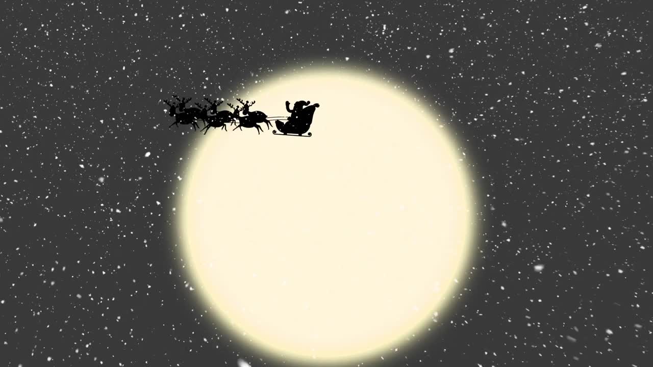 눈이 내리고 달이 내리는  ⁇ 리더와 함께  ⁇ 매를 타고 산타클로스의 애니메이션