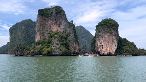 on-the-ocean-with-the-beautiful-Phangnga-islands-in-Thailand-and-clear-blue-sky