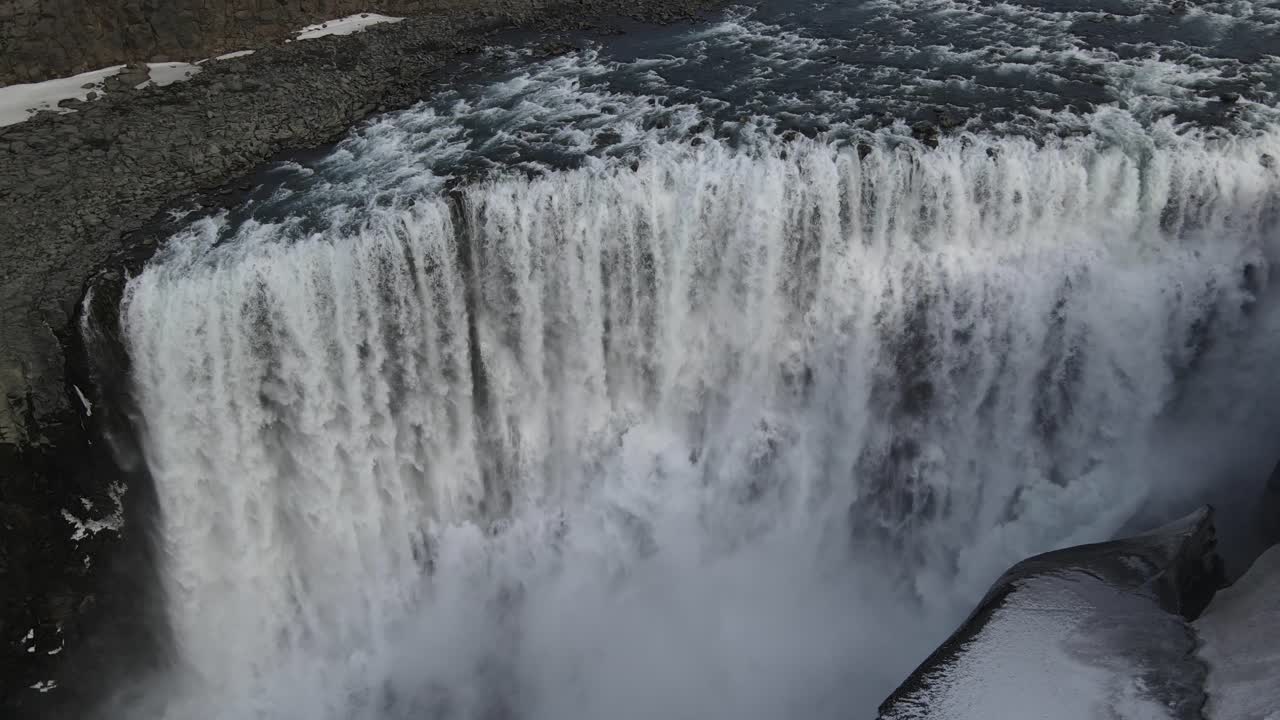 islandia cascada dettifoss aéreo drone