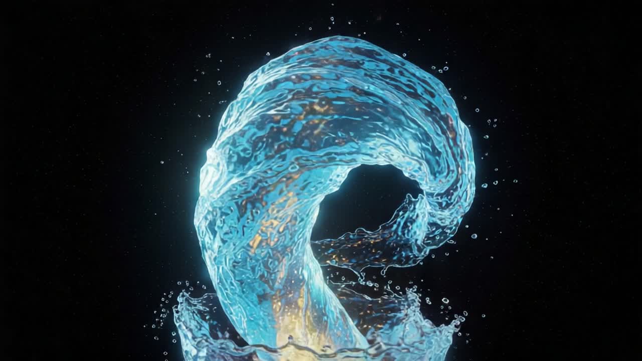 A Stunning Display of Fluid Art: Captivating Water Motion Forms an Elegant Spiral Shape Against a Dark Background, Showcasing Its Dynamic Nature and Light Reflection