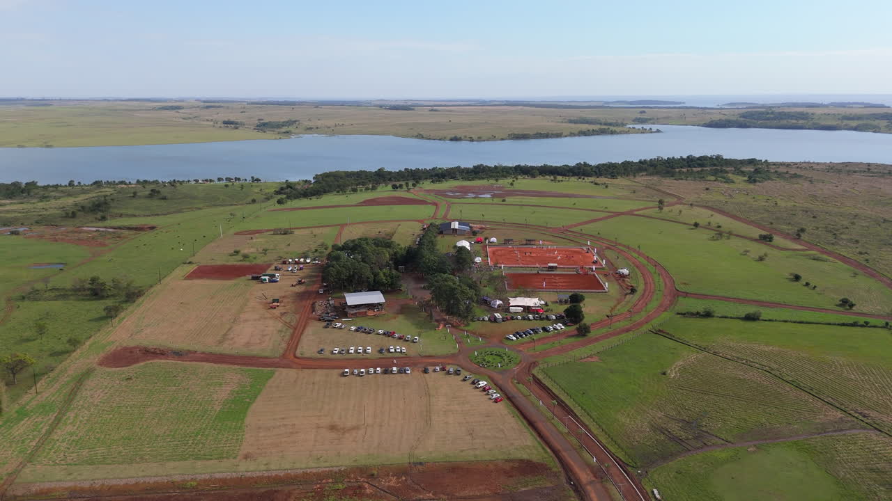 An equestrian sports event area set in a stunning landscape, showcasing natural beauty.