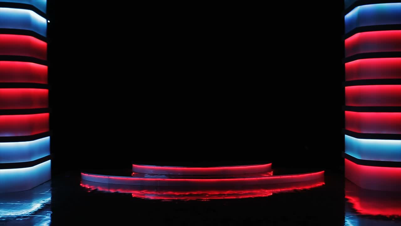 pared del escenario con luz de colores cambiantes