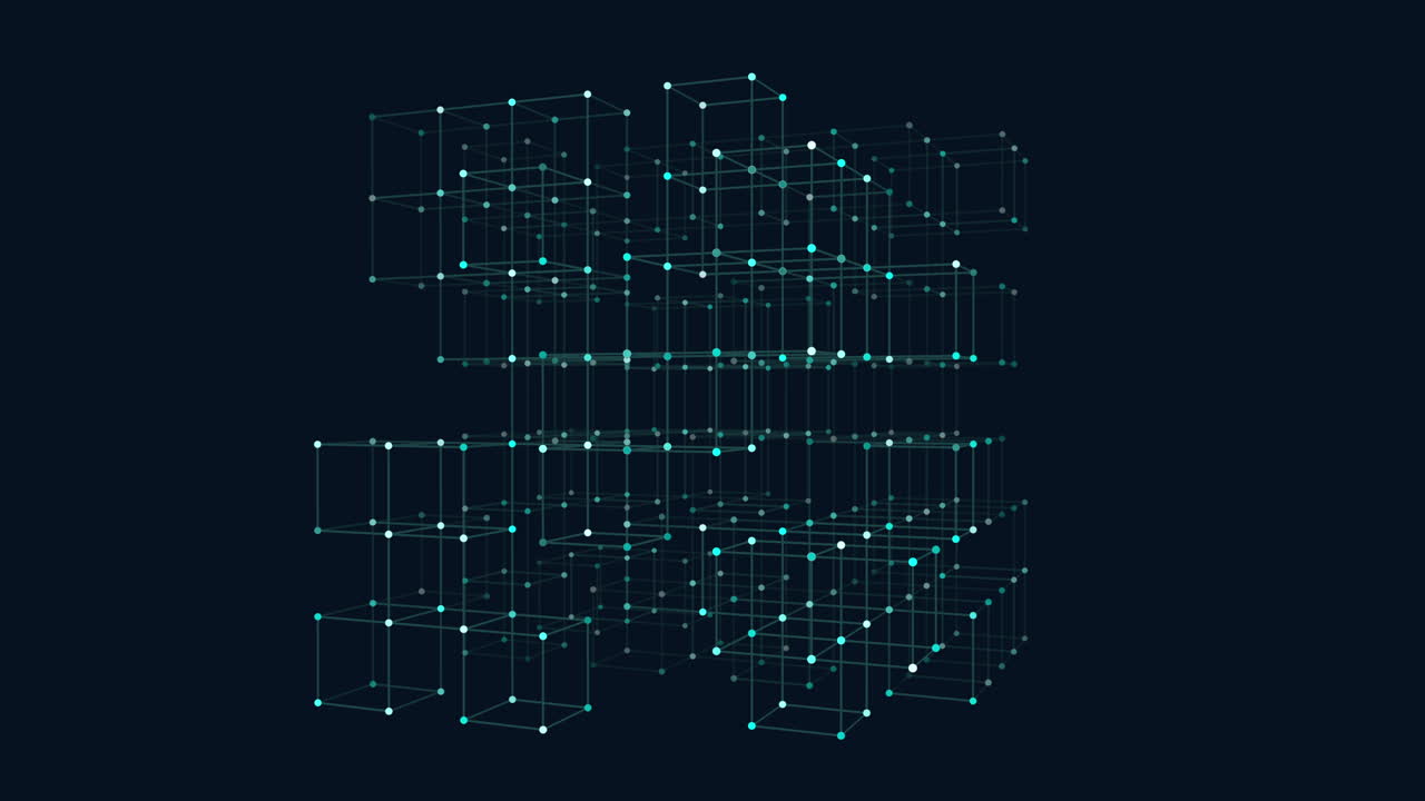 Interactive 3d cube with grid lines and dots