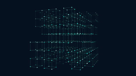 interactive 3d cube with grid lines and dots