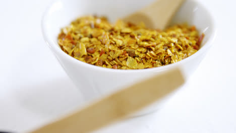 dried red chili pepper and crushed red pepper in bowl 4k