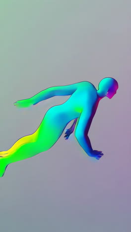 abstract rainbow figure in motion