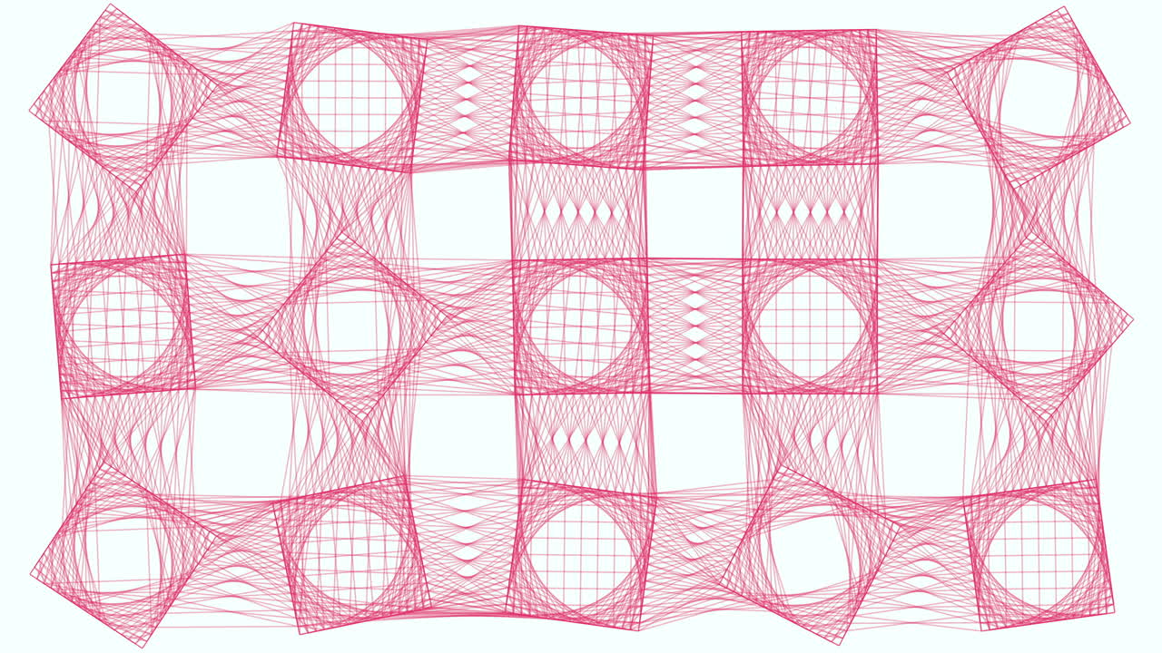 patrón geométrico rojo simétrico de líneas curvas