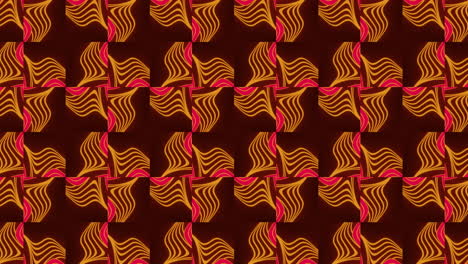 animación de una formación roja y naranja brillante de formas abstractas que se mueven en un bucle sin costuras
