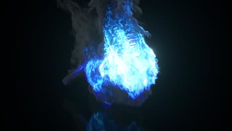 blue fire explosion