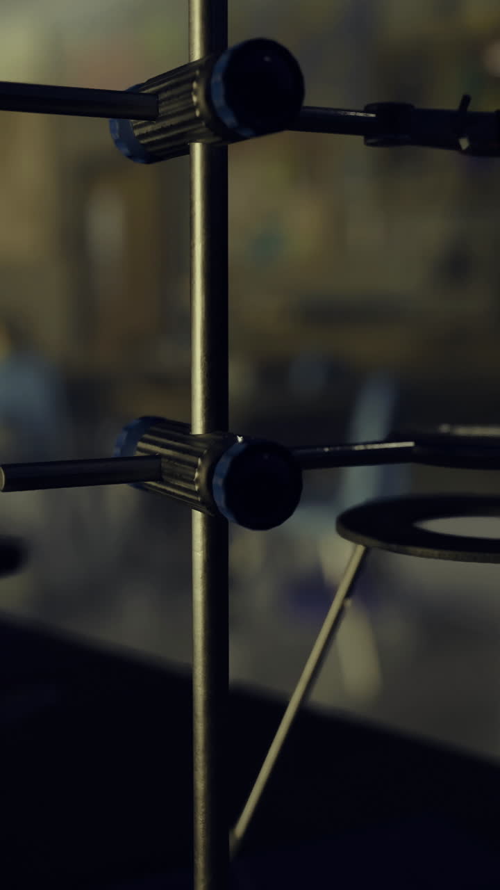 Laboratory setup with microscope and equipment in a scientific classroom