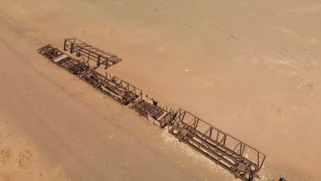 old abandoned hejaz train wrecks from the ottoman era in the saudi arabian desert near medina