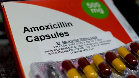 amoxicillin capsules - medication box, revealing crucial dosage information for effective healthcare management