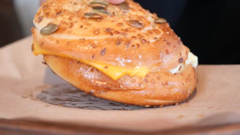 cheese bagel sandwich