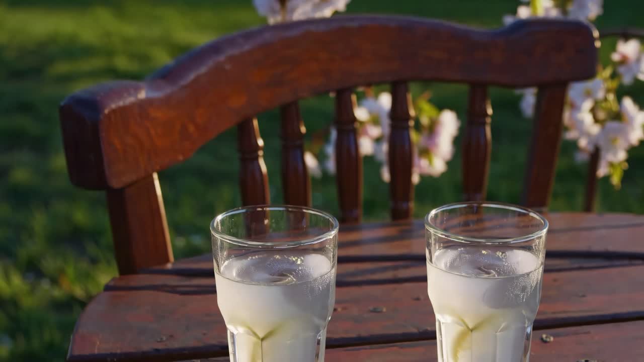 Ahşap masa üzerinde buzlu limonata