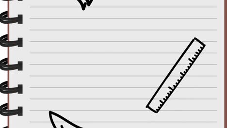 animación de múltiples iconos sobre líneas contra un fondo blanco