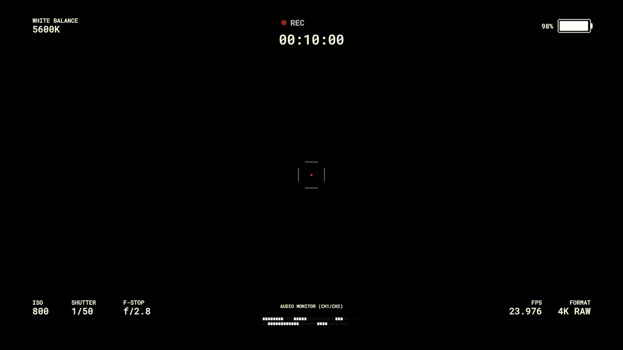 Digital Camera Recording Interface Overlay on Black Background
