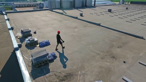 construction site from aerial view. aerial view of construction site with workers