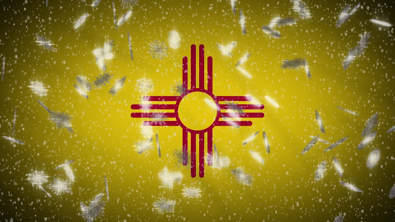 뉴멕시코 발, 눈이 내리는, 새해와 크리스마스 배경, 루프