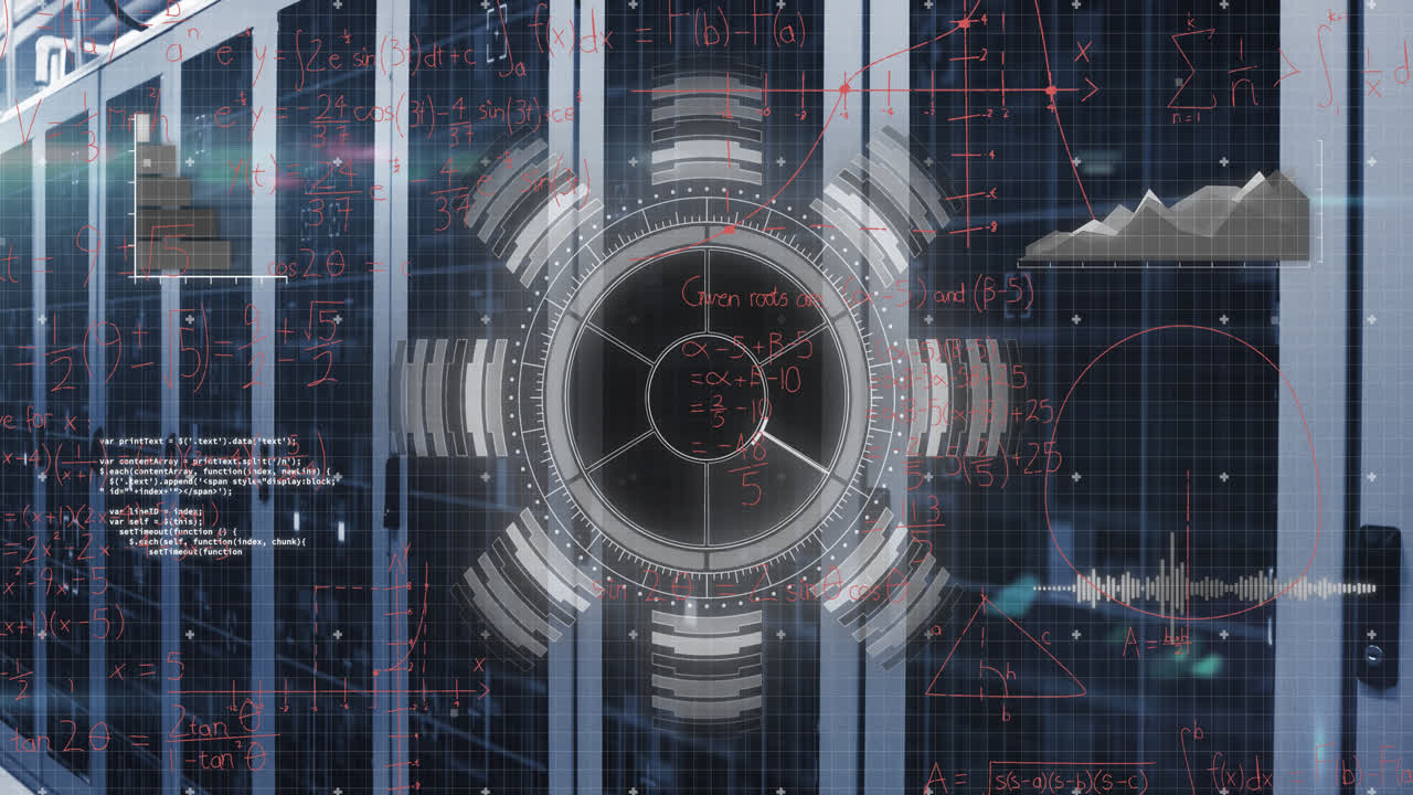 Animation of data processing over server room