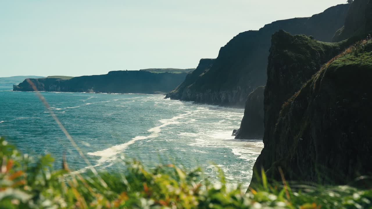 Scenic view of gorgeous cliffs and blue ocean.
