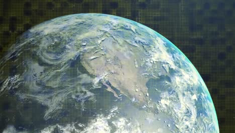 animación de rastros de luz brillante sobre el planeta tierra