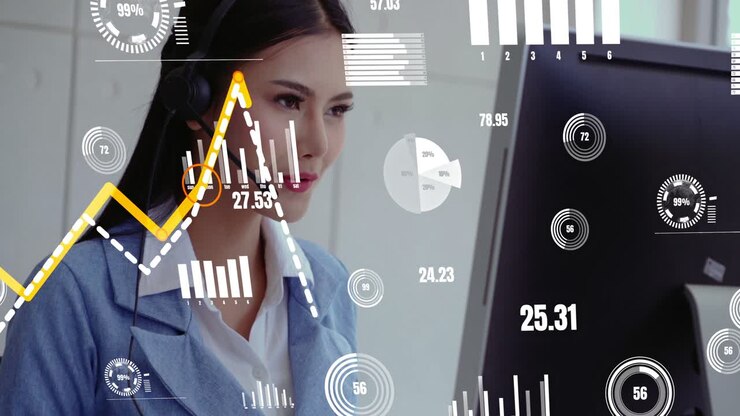 Customer support call center provide data in conceptual vision