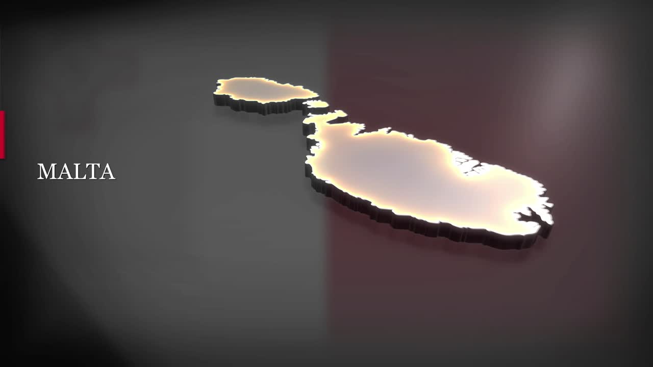 몰타의 3d 애니메이션 지도
