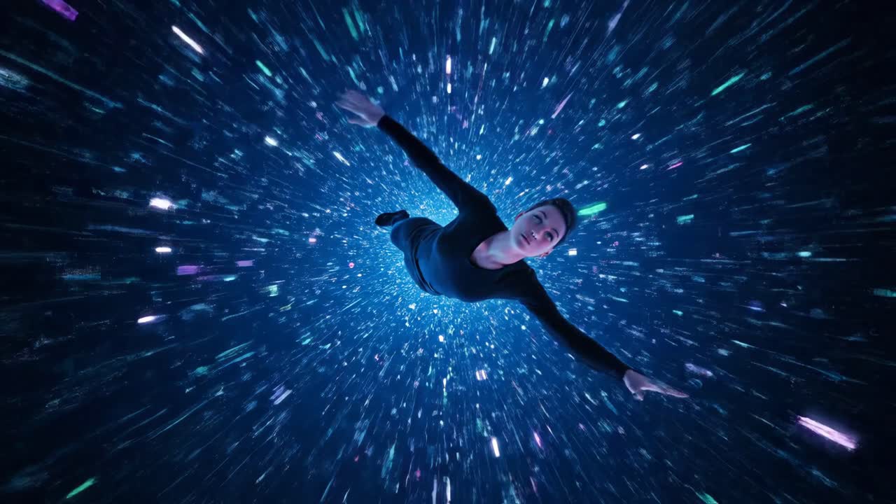 Person in a Speeding Tunnel of Light