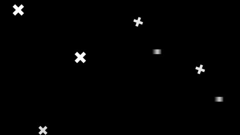 Animation-of-white-shapes-moving-on-black-background.