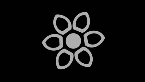 objeto gráfico en blanco y negro con efecto estroboscópico e hipnótico, que gira en el sentido de las agujas del reloj disminuyendo el tamaño de pantalla completa a desaparecer en el centro, en formato de video 16: 9