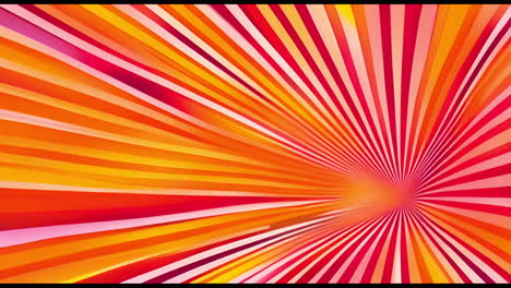 Animation of red, orange and white lines moving in tunnel