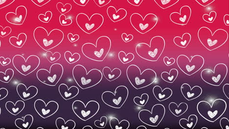 valentines card with hearts love pattern animation