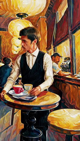 cafe scene painting