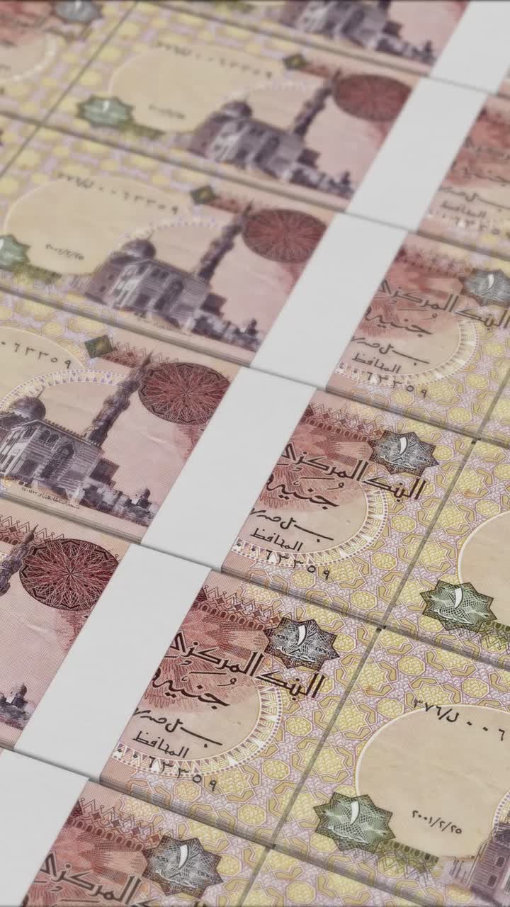 Vertikální video tisku 1 egyptské libry peněžním lisem