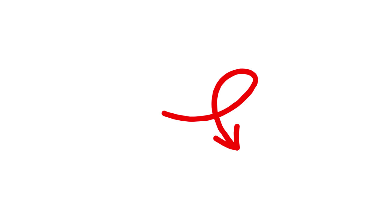 Animated Red Hand-Drawn Arrows Appearing on White Background
