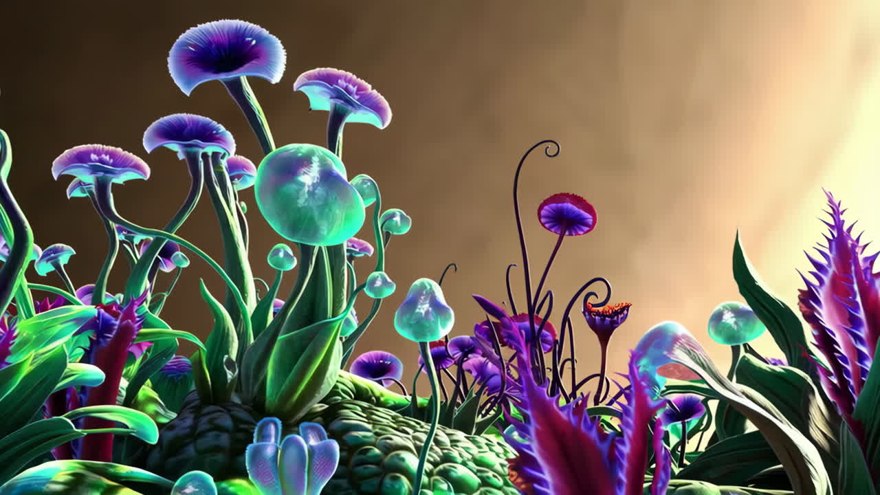 Fantasy Flora and Alien Desert Landscape