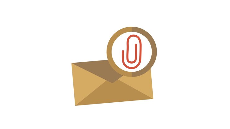 Animated Email Icon with Attachment and Schedule Symbols