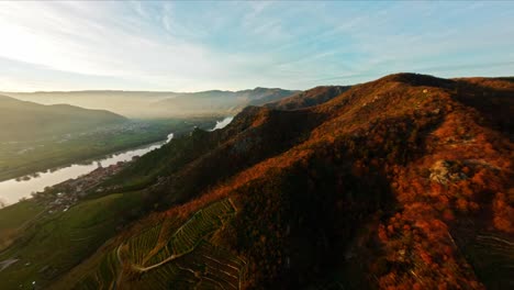 painterly shot of wachau hills during late fall day