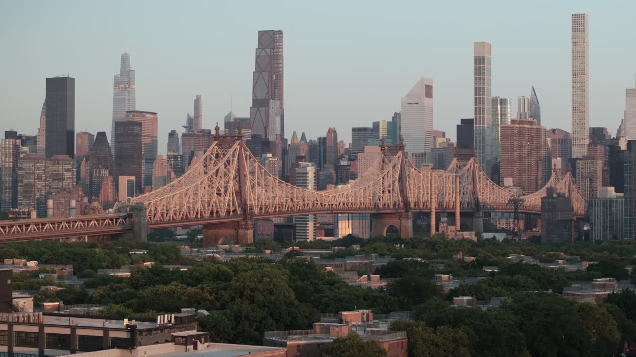 New York City's Queensboro Bridge at sunrise