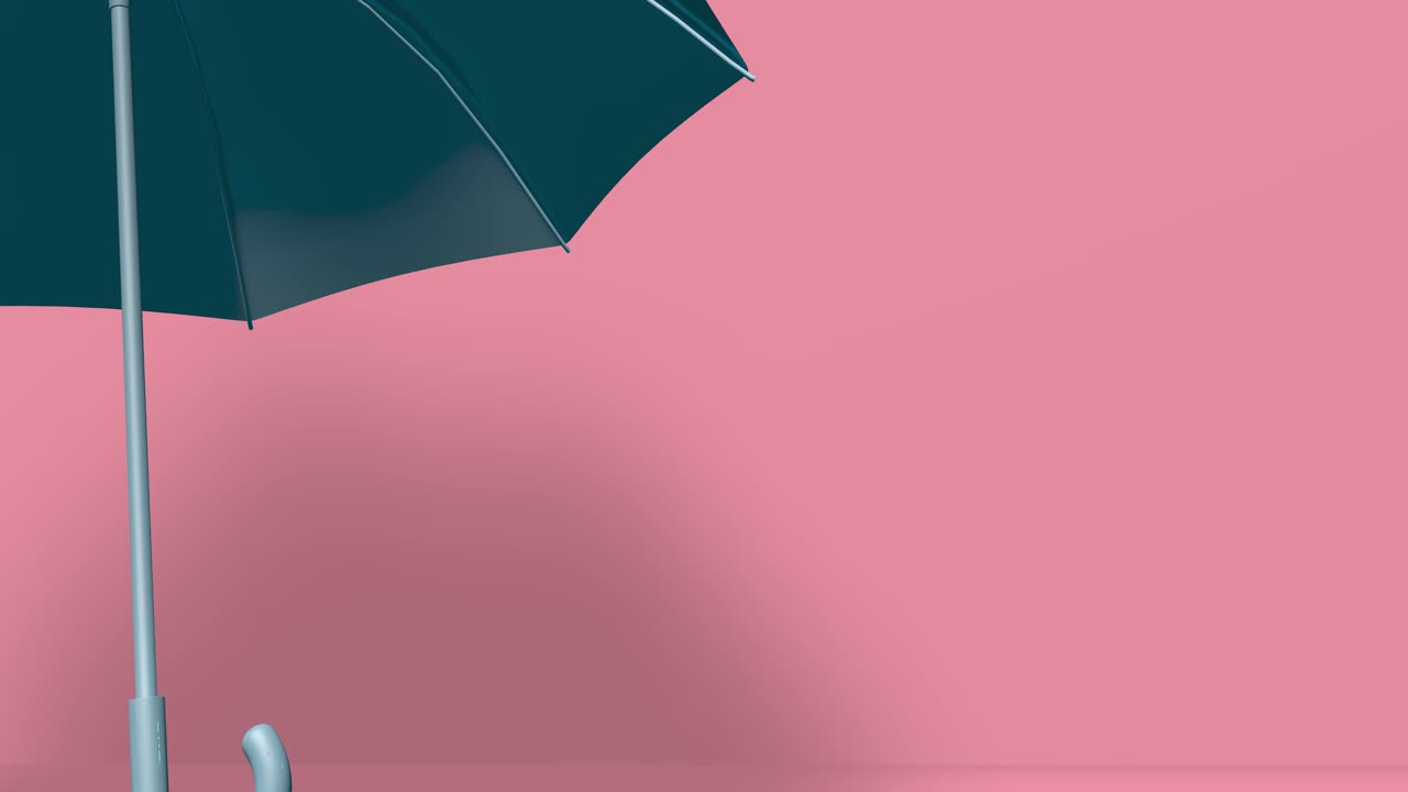 파란색 파스텔 우산, 분홍색 무대