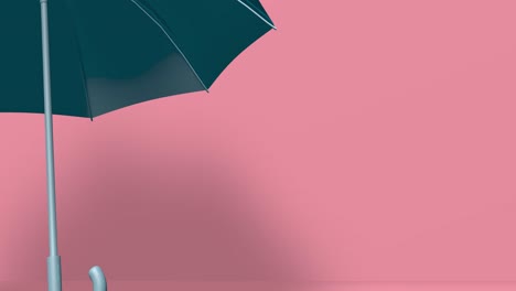 파란색 파스텔 우산, 분홍색 무대