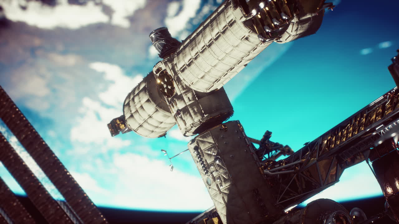 elementos de la estación espacial internacional sobre la tierra proporcionados por la nasa