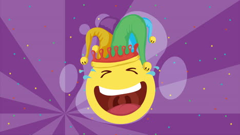 laughing emoji with jester hat