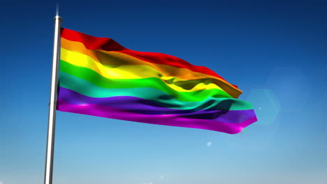 Rainbow-flag-blowing-in-the-breeze-