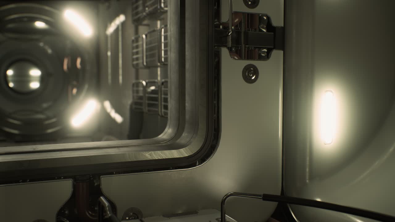 темный космический корабль футуристический интерьер