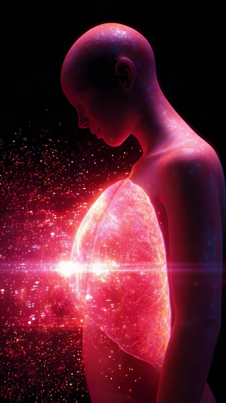 Una straordinaria rappresentazione di una forma umana cosmica, che fonde elementi dello spazio e del corpo umano con un nucleo di energia radiosa al suo centro