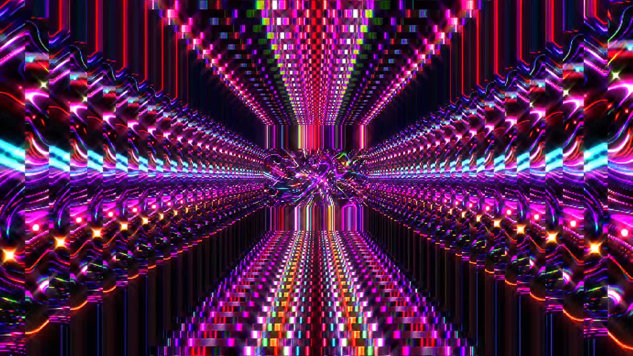 movimiento de onda de línea, colorido, sobre un fondo negro