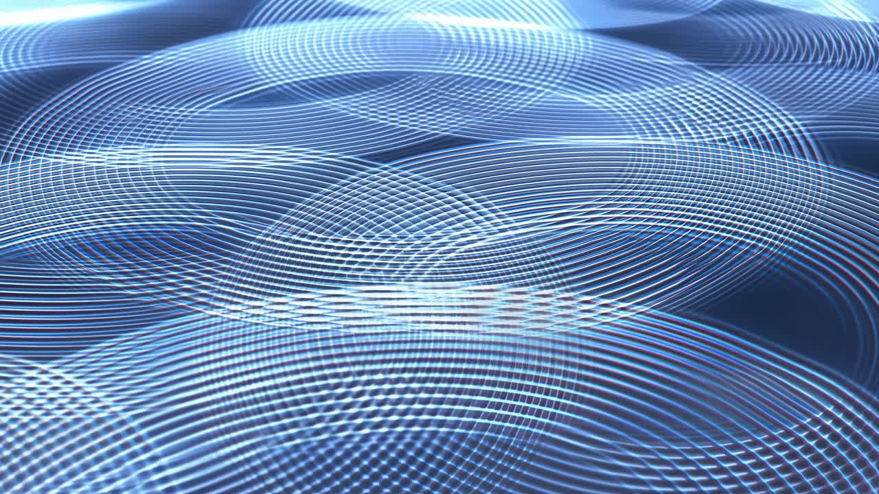 Dynamic Abstract Pattern of Glowing Blue Circles