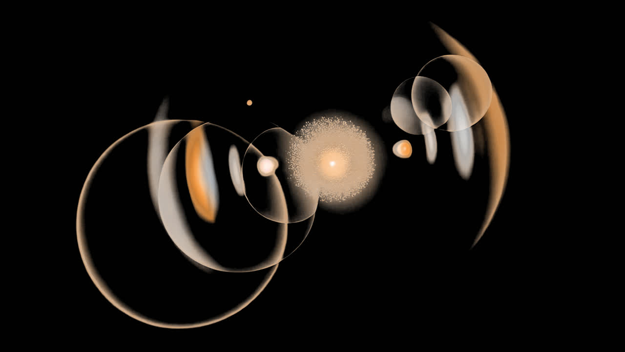 Abstract ethereal light circles 4K video