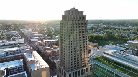 ppl headquarters building in allentown pennsylvania. aerial reveal